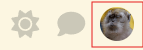 Forum icon bar with the profile avatar highlighted